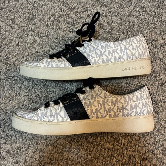Michael Kors White and Navy Athletic Shoes - Picture 5 of 10